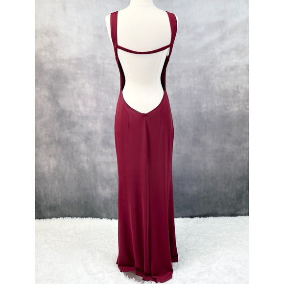 Lulus Deep Red Maxi Dress Womens Medium Open Back Prom Valentines Gala Holiday - Picture 4 of 9